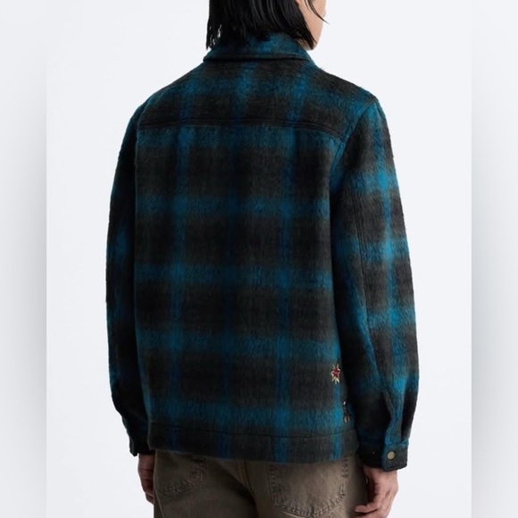 Zara DNWR. Men's Wool Blended Fluffy Plaid Jacket - Size L - Picture 4 of 13